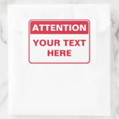 Attention Sign, template, Rechteckiger Aufkleber (Tasche)