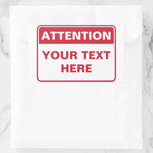 Attention Sign, template, Rechteckiger Aufkleber (Tasche)