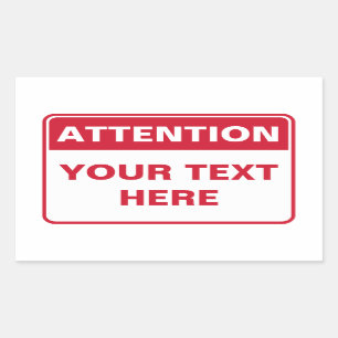 Attention Sign, template, Rechteckiger Aufkleber