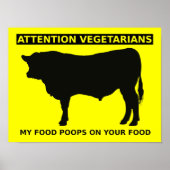 Attention Vegetarians Funny Meat Lovers Poster Sig (Vorne)