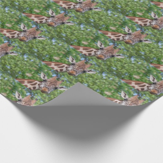 Attentive Giraffe Geschenkpapier (Ecke)