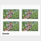 Attentive Giraffe Rechteckiger Aufkleber (Blatt)