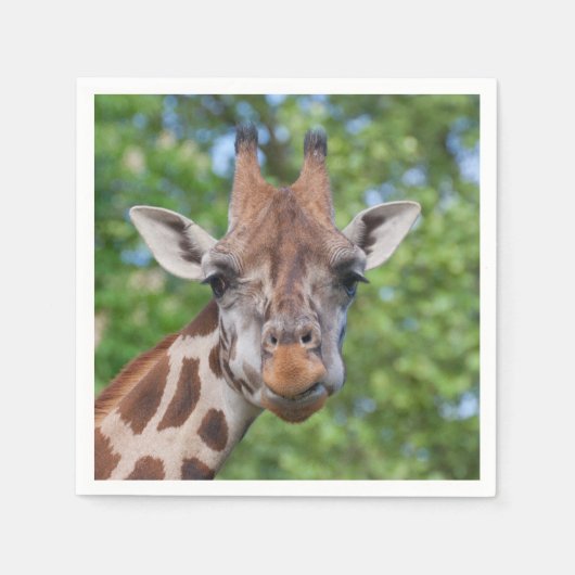 Attentive Giraffe Serviette (Vorderseite)