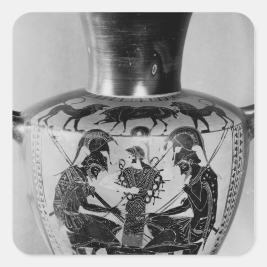 Attic schwarze Figur Hydra Quadratischer Aufkleber (Vorderseite)