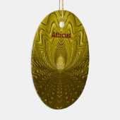 ATTICUS ~ EASTER EGG ~ FRAKTAL Gold Ripples ~ Keramik Ornament (Rechts)