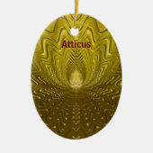 ATTICUS ~ EASTER EGG ~ FRAKTAL Gold Ripples ~ Keramik Ornament (Vorne)