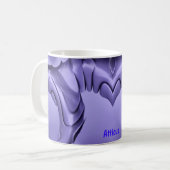 ATTICUS ~ Lila Herz-Kaffee-Tasse Kaffeetasse (Vorderseite Links)