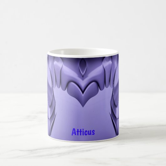 ATTICUS ~ Lila Herz-Kaffee-Tasse Kaffeetasse (Mittel)