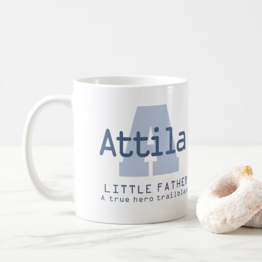 Attila Name bedeutet Monogramm A blau Kaffeetasse (Mit Donut)