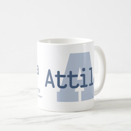 Attila Name bedeutet Monogramm A blau Kaffeetasse (VorderseiteRechts)