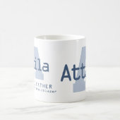 Attila Name bedeutet Monogramm A blau Kaffeetasse (Mittel)