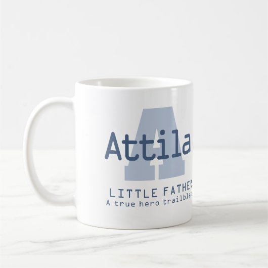 Attila Name bedeutet Monogramm A blau Kaffeetasse (Links)