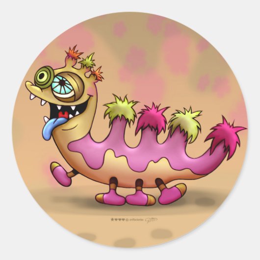 ATTILA NIEDLICH ALIEN MONSTER Auto-Collant Aufkleb Runder Aufkleber (Vorderseite)