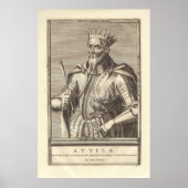 Attila The Hun, Geißel Gottes, aus der Antike Prin Poster (Vorne)