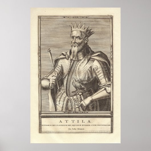 Attila The Hun, Geißel Gottes, aus der Antike Prin Poster (Vorne)