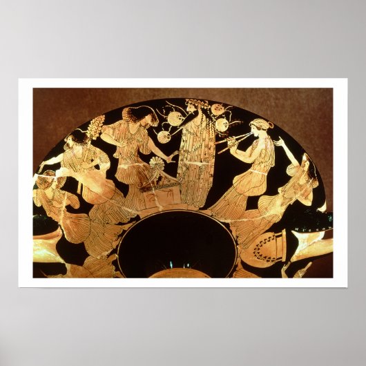 Attische rote Figur kylix, die Dionysos und die Poster (Vorne)