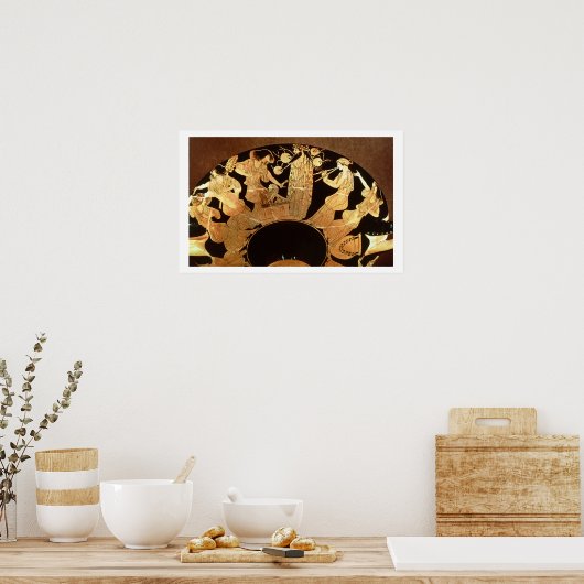 Attische rote Figur kylix, die Dionysos und die Poster (Küche)