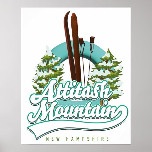 Attitash Berg New Hampshire Ski Logo Poster (Vorne)