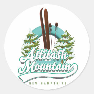 Attitash neues hampshire-Ski-Logo Runder Aufkleber