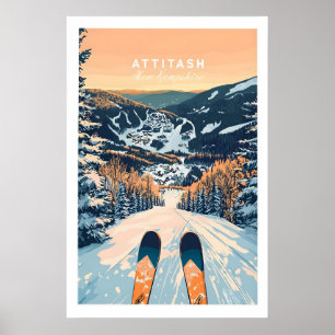 Attitash Ski Wandkunstposter 1 Poster