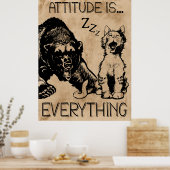 Attitude! Alles, was lustige Katzen tragen Vintag Poster (Küche)
