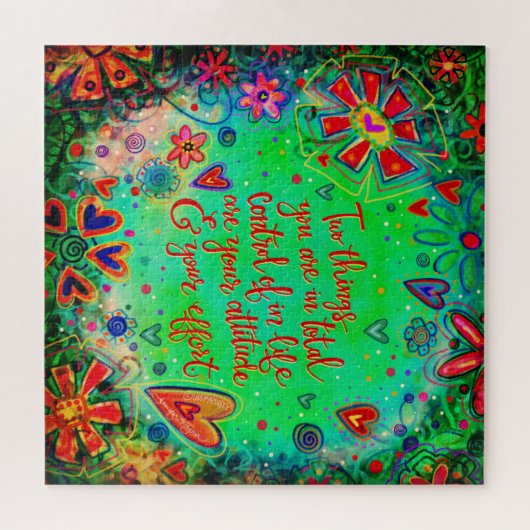 Attitude and Effort Fun Floral Inspiration Puzzle (Horizontal)