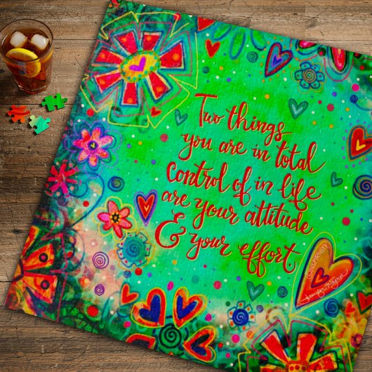 Attitude and Effort Fun Floral Inspiration Puzzle
