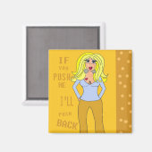 Attitude Cartoon Girl Magnet (Vorderseite/Rückseite)