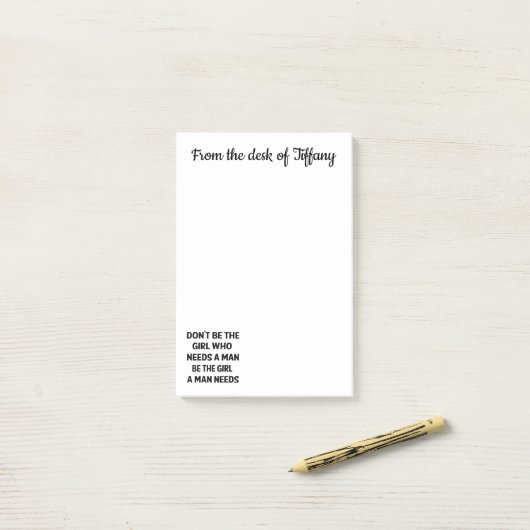 Attitude Confidence Zitat Feminist Girl Power Post-it Klebezettel (Auf Schreibtisch)