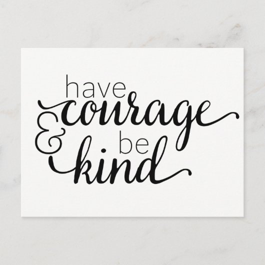 Attitude Courage Life Motivierend Typografy Postkarte (Vorderseite)