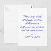 Attitude - Differenz zwischen Leid und Abenteuer Postkarte (Vorne/Hinten)