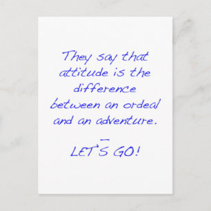 Attitude - Differenz zwischen Leid und Abenteuer Postkarte