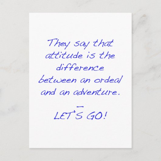 Attitude - Differenz zwischen Leid und Abenteuer Postkarte (Vorderseite)