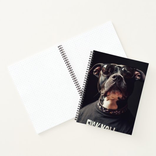 Attitude Dog in Sunglasses Notebook Notizblock (Innenseite)