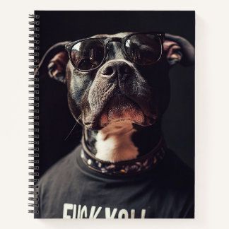 Attitude Dog in Sunglasses Notebook Notizblock