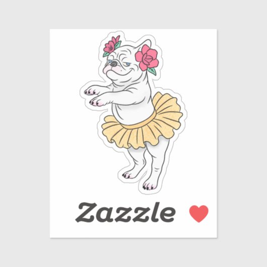 Attitude En Pointe | Individuell-geschnittener Vin Aufkleber (Blatt)