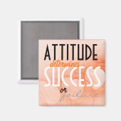 Attitude...Erfolg Orange Herz Hintergrund Magnet (Vorderseite/Rückseite)