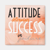 Attitude...Erfolg Orange Herz Hintergrund Magnet (Vorne)