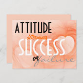Attitude...Erfolg Orange Herz Hintergrund Postkarte (Vorne/Hinten)