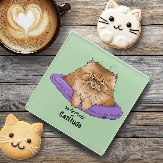 Attitude has Catitude Glasuntersetzer
