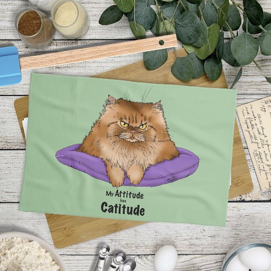 Attitude hat Katitude Geschirrtuch
