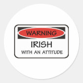Attitude Irish Runder Aufkleber (Vorderseite)