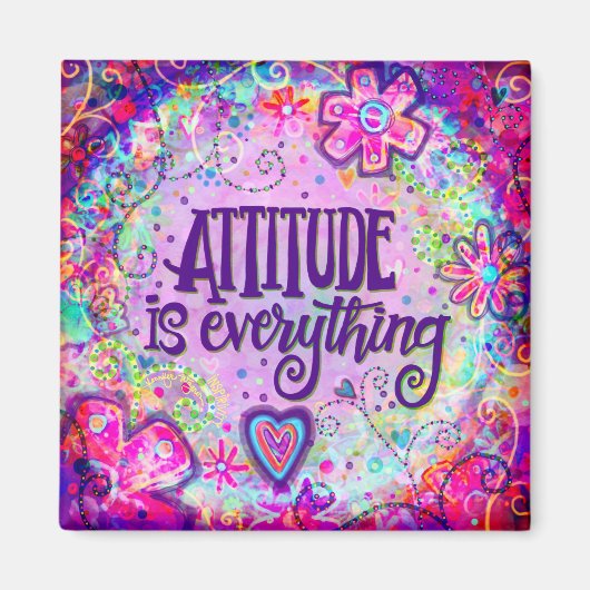 Attitude ist alles Hübsche, rosa Inspirierende Magnet (Vorne)