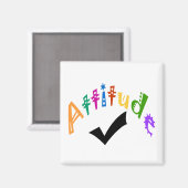 Attitude-Karo-Magnet Magnet (Vorderseite/Rückseite)