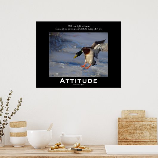 Attitude Mallard Duck Motivierend Poker Poster (Küche)