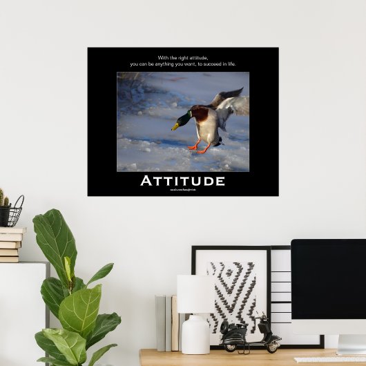Attitude Mallard Duck Motivierend Poker Poster (Heimbüro)