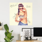 Attitude! Retro-Modell in Kurzform und Bikini top. Poster (Heimbüro)