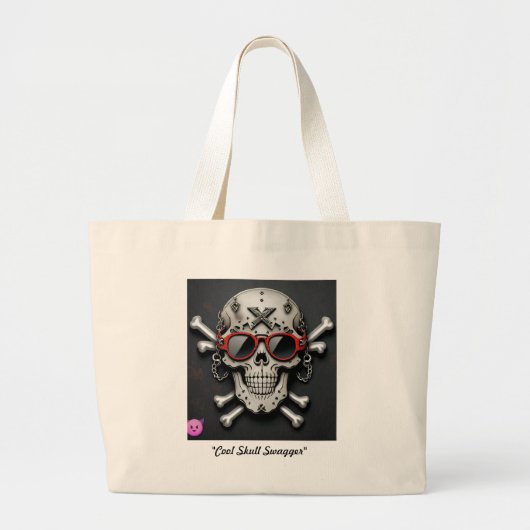 "Attitude Skull and Crossbones" Jumbo Stoffbeutel (Vorne)