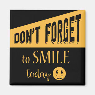 Attitude Smile Face Motivierend Black and Gold Magnet