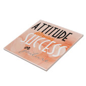 Attitude...Success Quote Orange Heart Abstrakt Fliese (Seite)